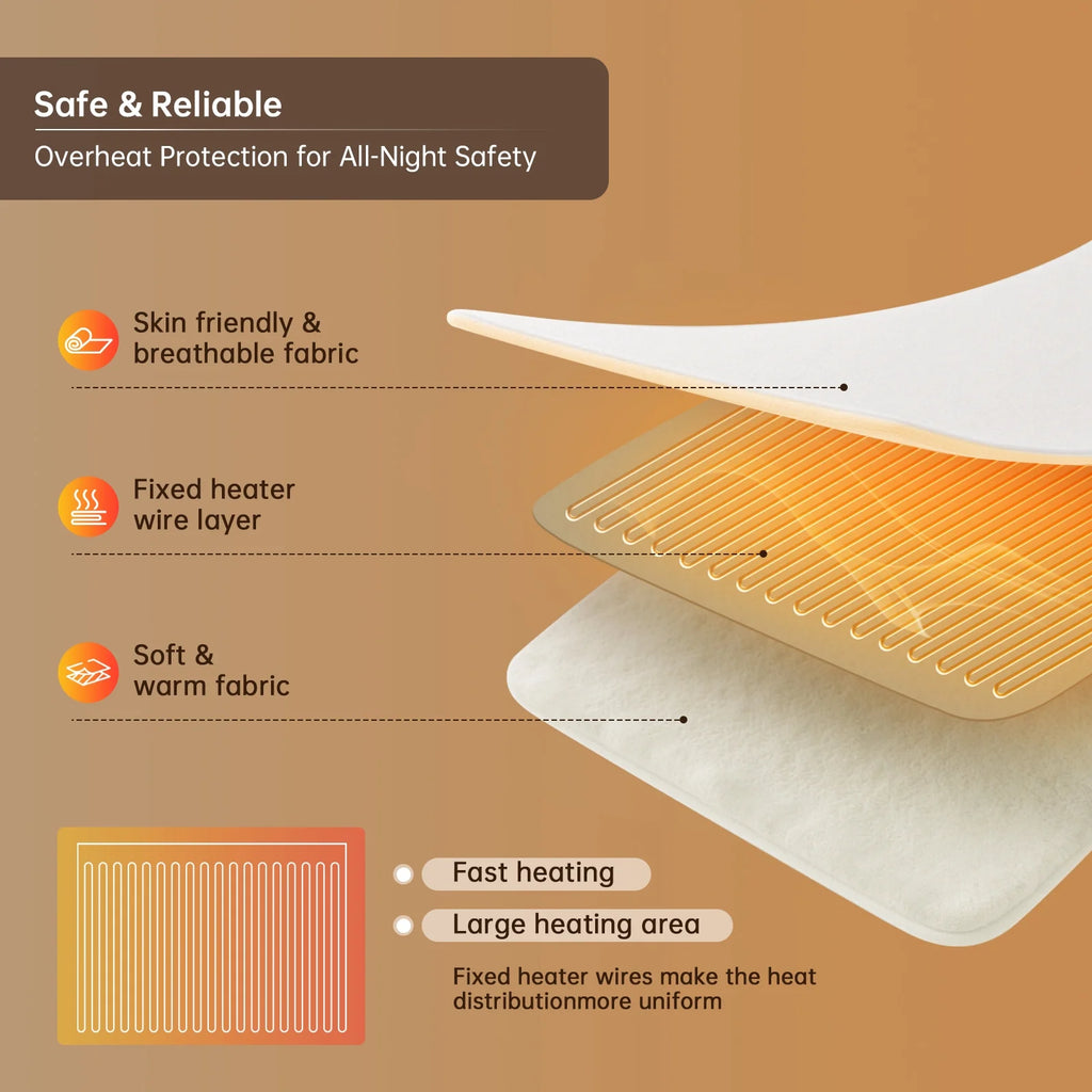 Heated Blanket Full Size, Washable Heated Blanket Electric, Electric Blanket, Dark Gray, 72" X 84", Blanket Warmer Heating Blanket Heat Warming Blanket Electric Blanke Heater