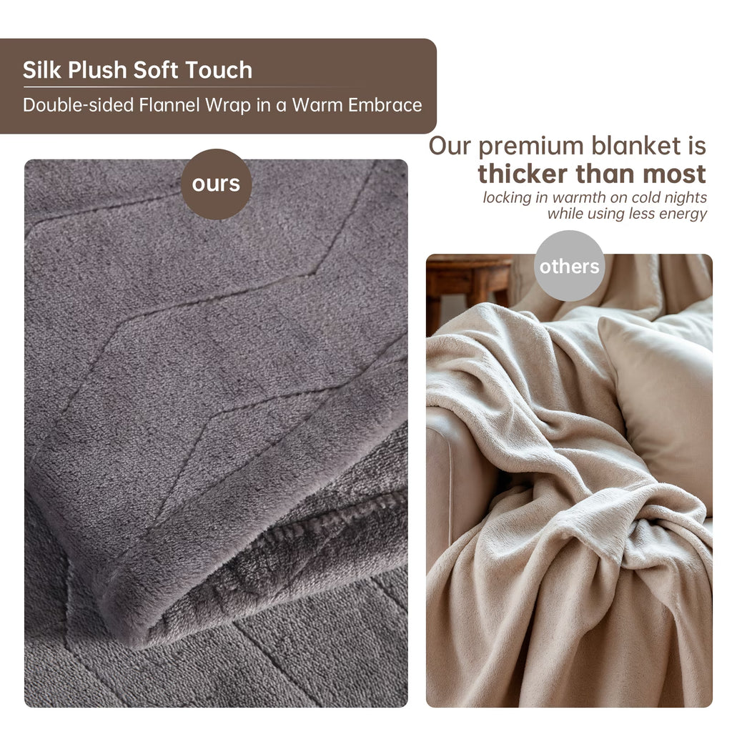 Heated Blanket Full Size, Washable Heated Blanket Electric, Electric Blanket, Dark Gray, 72" X 84", Blanket Warmer Heating Blanket Heat Warming Blanket Electric Blanke Heater